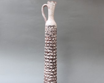 Decorative Elongated Ceramic Flower Vase by Jacques Pouchain (circa 1950s)