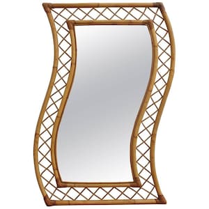French Bamboo and Rattan Mirror (circa 1950s)