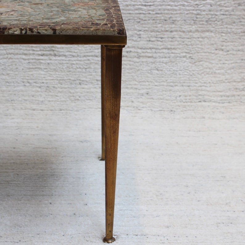 Vintage Low Table with Italian Style Mosaic Top circa 1950s image 5