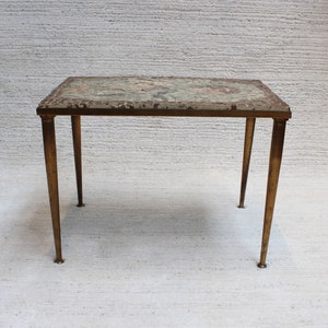 Vintage Low Table with Italian Style Mosaic Top circa 1950s image 1