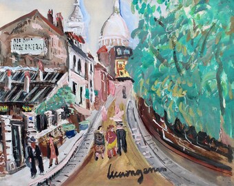 View of Montmartre from Rue Lepic' by Lucien Génin (circa 1930s)