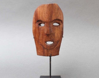 Carved Wooden Traditional Mask from Timor Island, Indonesia (circa 1970s)