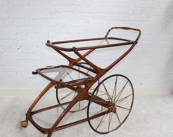 Vintage Italian Serving Trolley / Bar Cart by Cesare Lacca (circa 1950s)