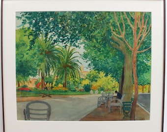 A View of the Park in Menton by Tony Minartz (circa 1930s)