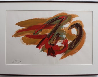 Composition in Orange and Red' by James Pichette (circa 1970s)