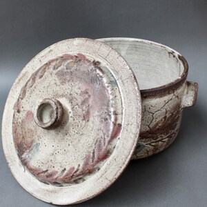 Vintage French Ceramic Casserole with Lid by Gustave Reynaud Le Mûrier circa 1950s image 6