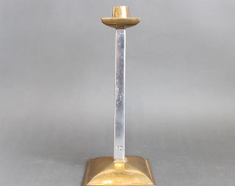 Aluminium and Brass Candlestick by David Marshall (circa 1980s)