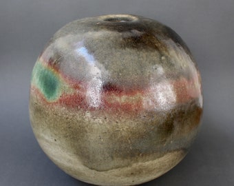 Large Spherical Stoneware Flower Vase by Ingeborg and Bruno Asshoff (circa 1960s)