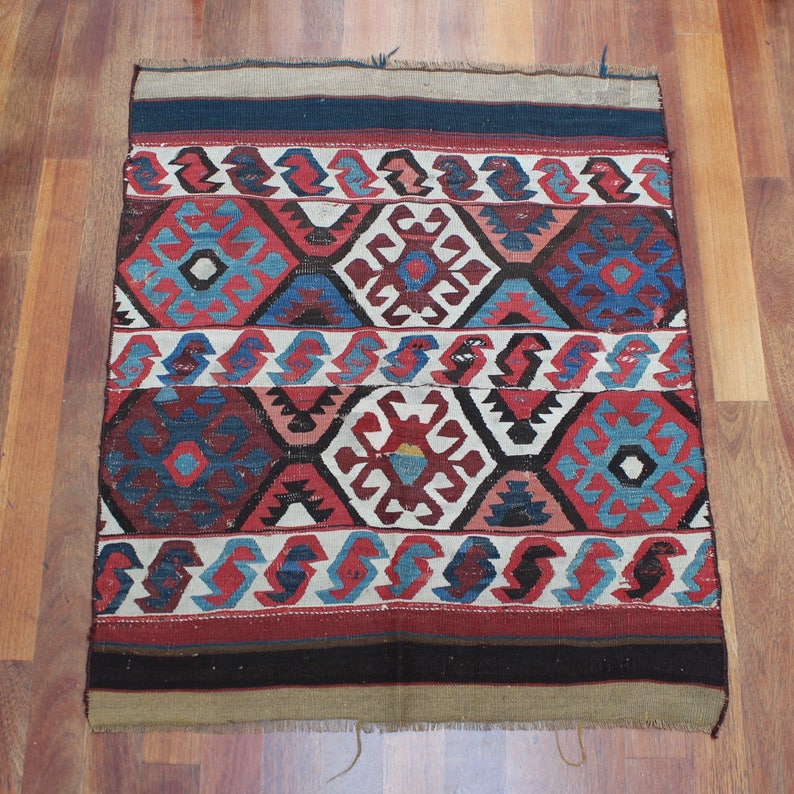 Antique Turkish Kilim Antique Rug c. Early 1900s image 1