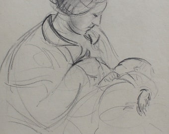 Mother Nursing Her Baby' by Guillaume Dulac (circa 1920s)