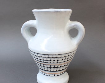 Vintage French Ceramic Vase with Handles by Roger Capron (circa 1950s)