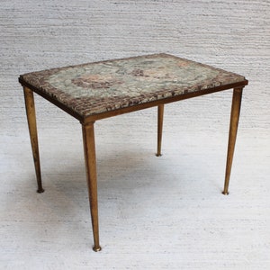 Vintage Low Table with Italian Style Mosaic Top circa 1950s image 4