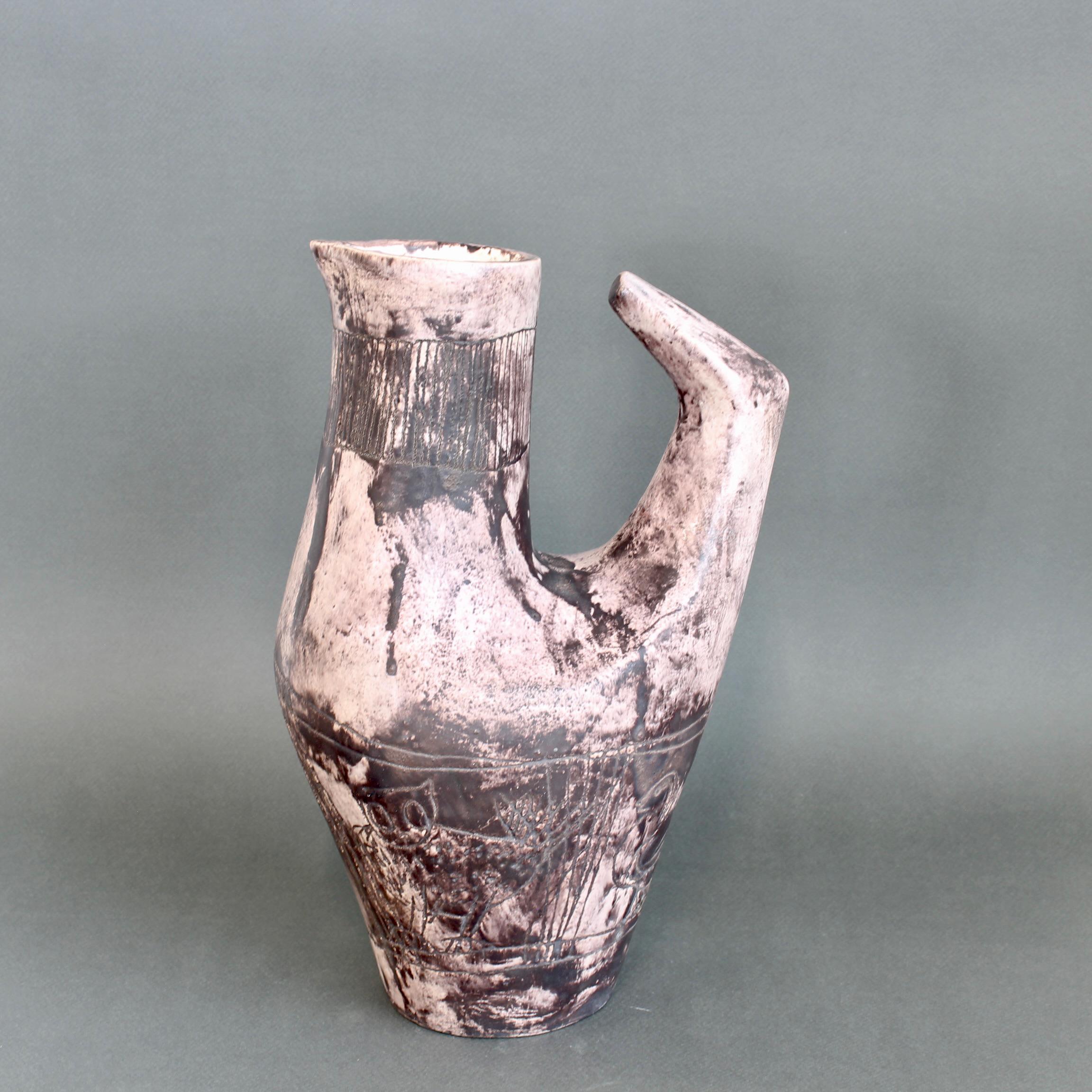Vintage French Ceramic Decorative Pitcher by Jacques Blin (circa