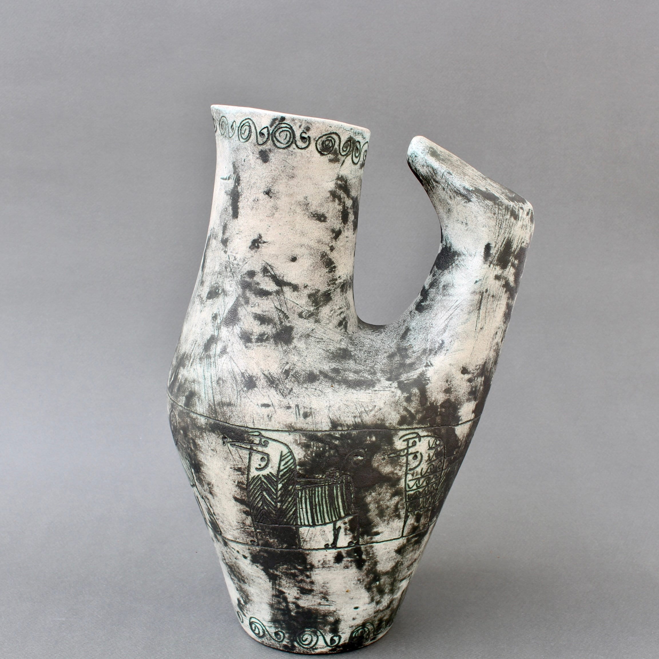 Vintage French Ceramic Zoomorphic Pitcher by Jacques Blin (circa