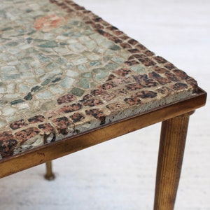 Vintage Low Table with Italian Style Mosaic Top circa 1950s image 9