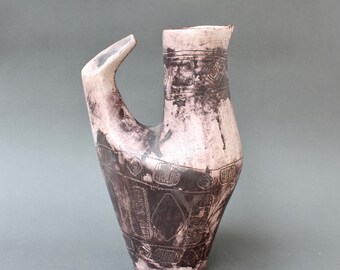 Vintage French Ceramic Decorative Pitcher by Jacques Blin (circa 1950s)