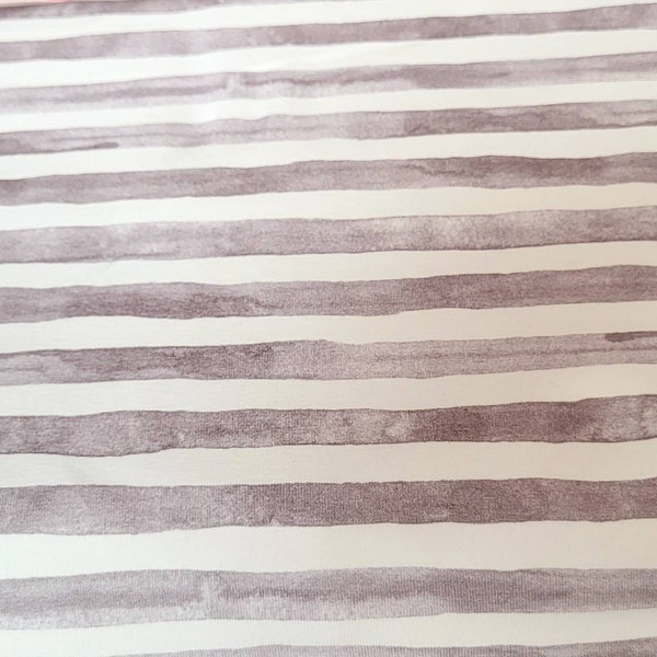 Jersey "Resque Stripe" hellgrau weiß, Streifen in Watercolor, mit Applis am Rand, Hilco Ökotex DIN EN 71-3