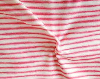 Jersey Mini Stripe, Streifen Linien Striche, pink gemalt auf weiß, wie Pinselstriche, von Hilco, Frühling, Kombi Mini Friends und Fruits