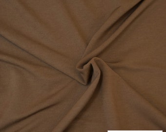 Hilco Modal Sweat, French Terry in plain brown, chocolate - very soft, cuddly handle