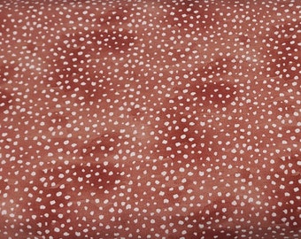 Hilco Jersey " Lutin Dots " ÖKOTEX Kinderstoff Punkte Pünktchen rotbraun rost rot herbstlaubrot