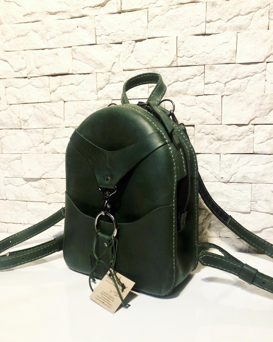 Handstitched Leather Backpack Purse S Size/ Small Vintage Etsy