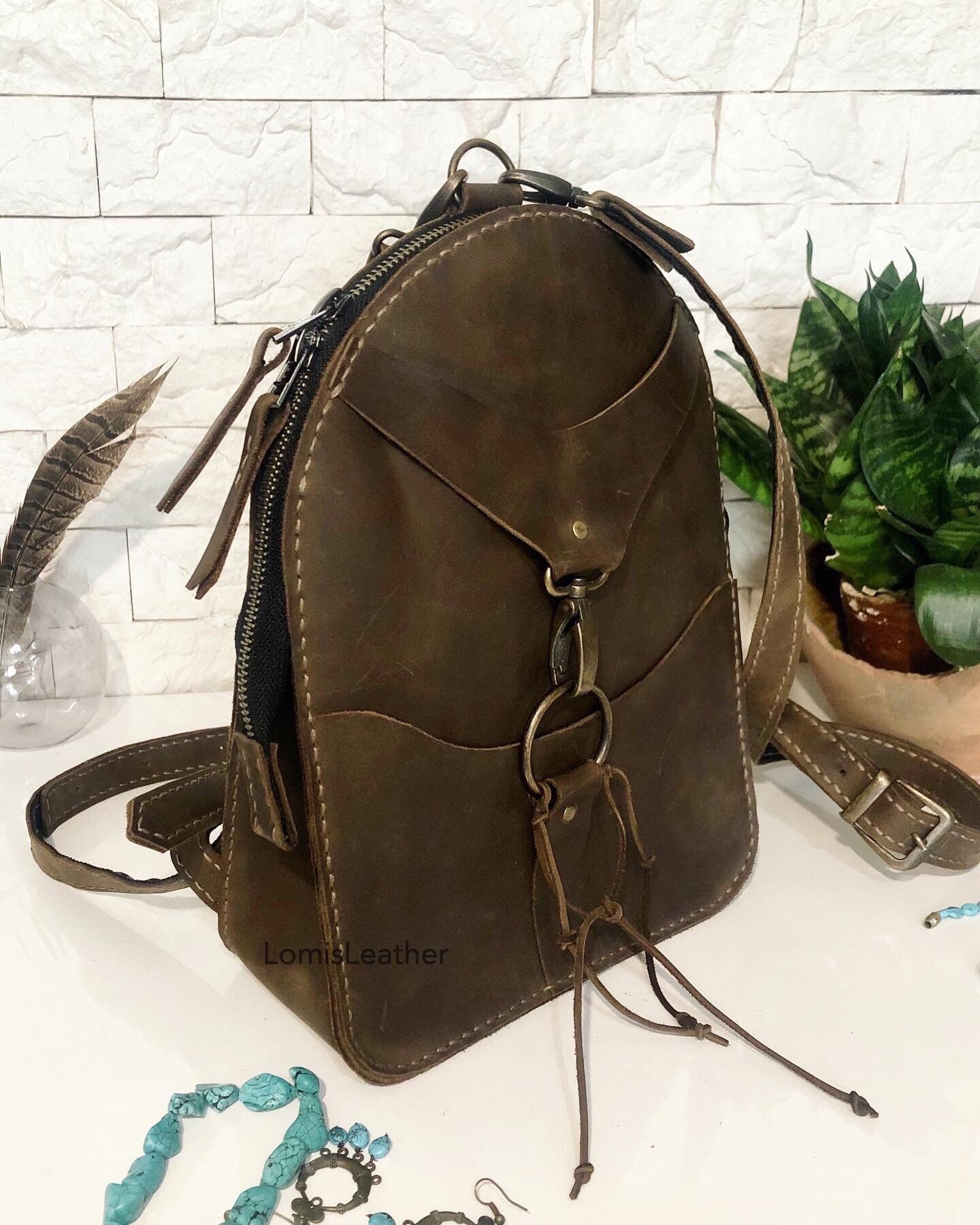 leather backpack purse canada