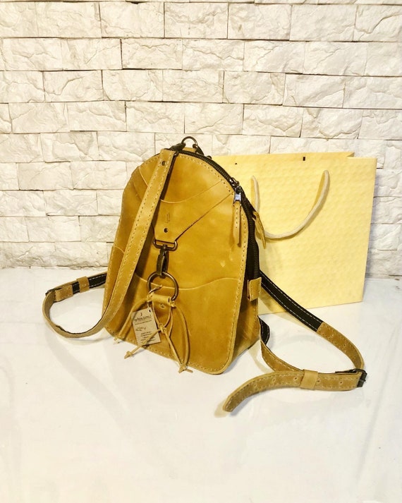 Handstitched Leather Backpack Purse S Size/ Small City Etsy