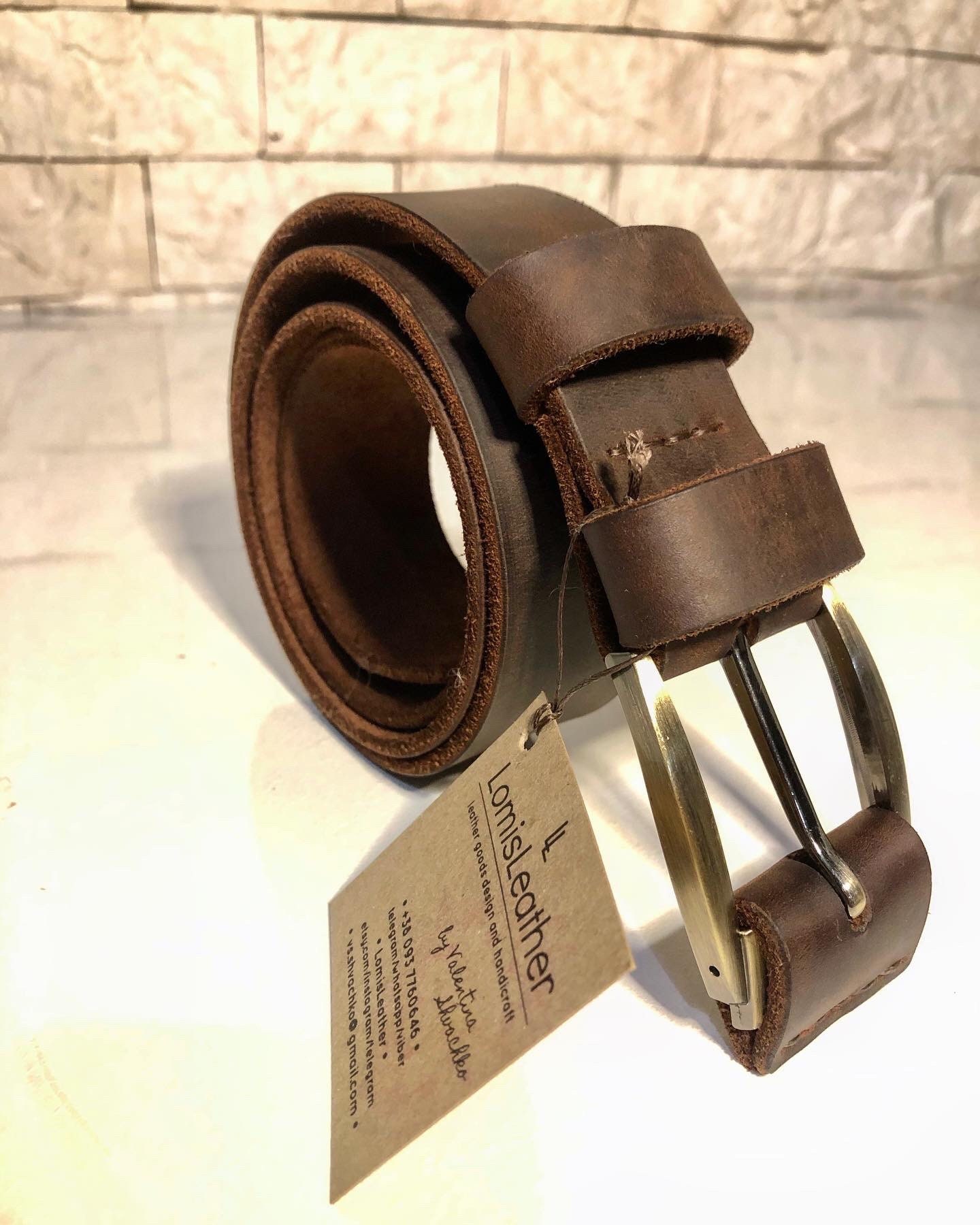 Handstitched Leather Belt 4mm Thickness. Etsy