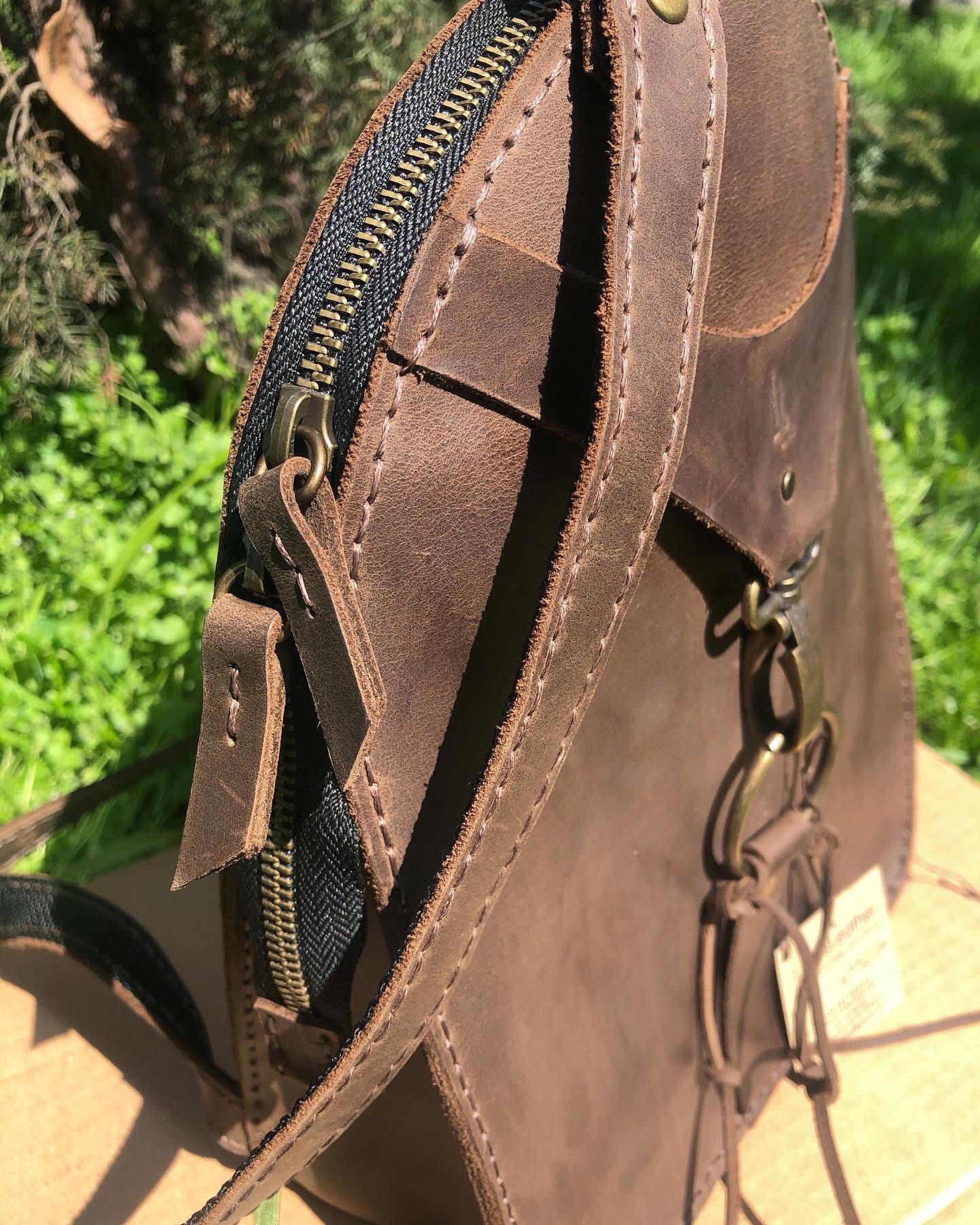 Handstitched Leather Backpack purse / small city woman Etsy