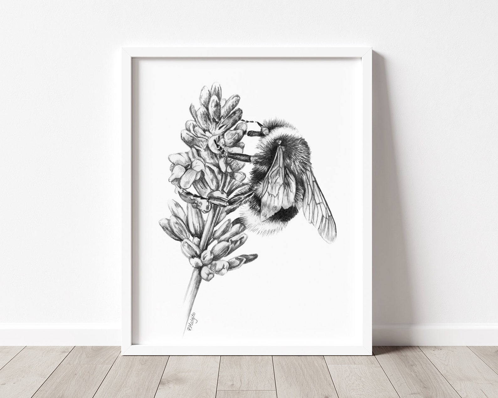 Graphite Insects PRINTABLE Bumblebee Art Print, Humble Bee Graphite Pencil Drawing Wall ...
