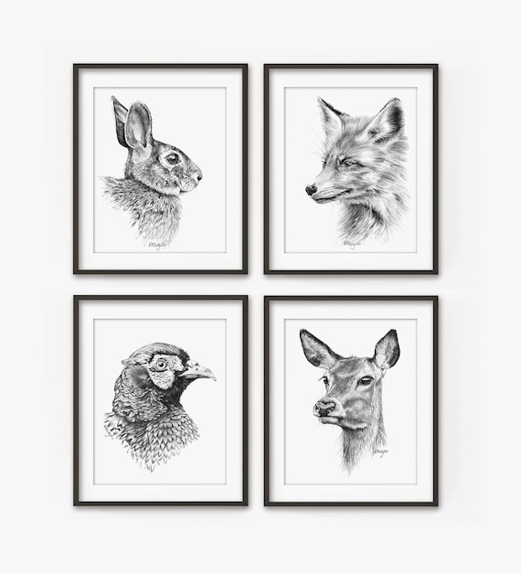 Set di 4 sottobicchieri in pelle con stampa volpe, per casa e cucina