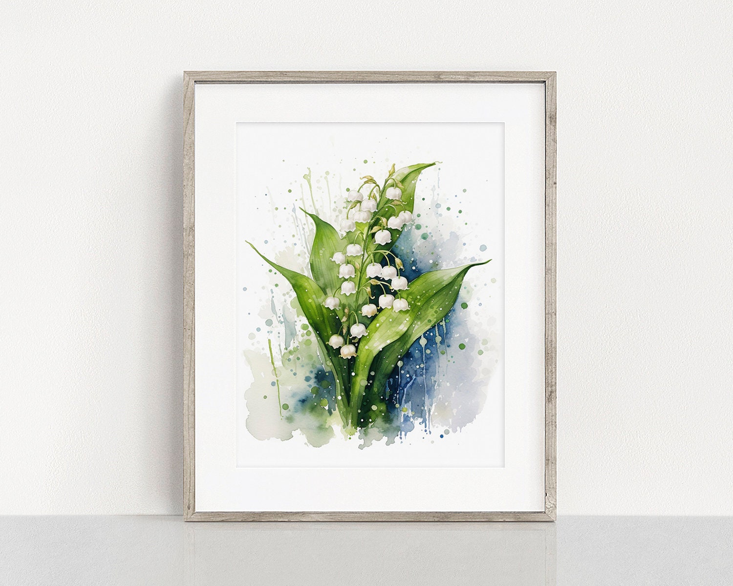 Lily of the Valley, Cyanotype Art, 4x6 Watercolor Paper