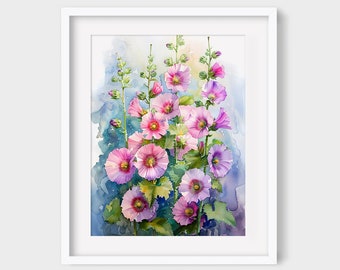 【本人直筆サイン付】Carol Pugh 水彩画 Hollyhocks il_340x270.5935392701_q4if.jpg
