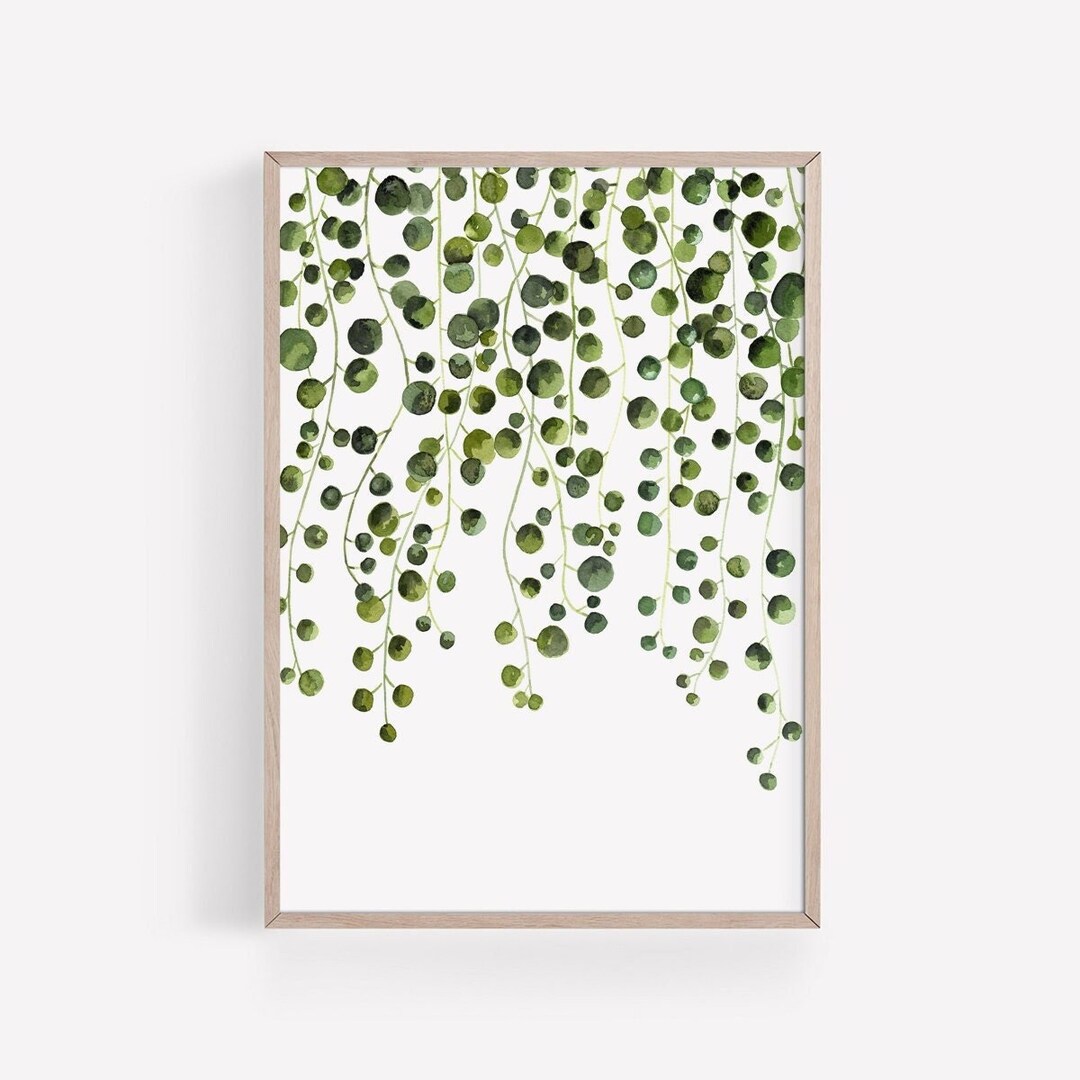 PRINTABLE Hanging Plant Art Print - Watercolor Painting, Houseplant Green Decor, Garden Room Art ...