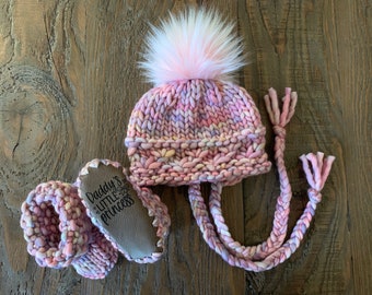 Baby Booties and Hat Gift Set, 0-6 month