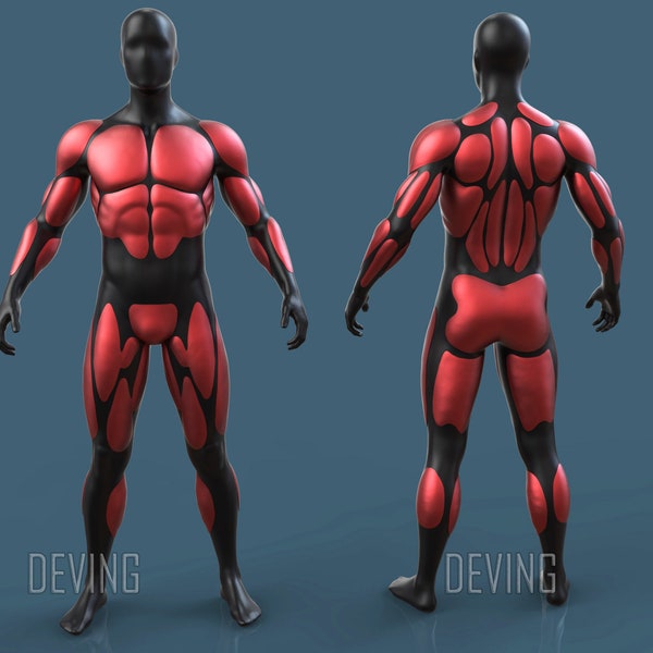 SLIM MUSCLES FOR SuperHERO 3D Paintable Files