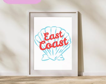 East Coast Seashell Print, Coastal Wall Art (Digital Download)