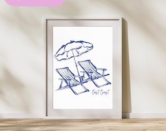 East Coast Beach Print, Coastal Wall Art (Digital Download)