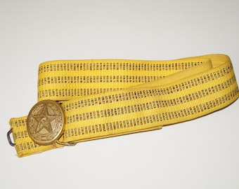 Vintage Parade Officer Belt Rare 1980s Retro Mens Waist Strap Brass Buckle Dress Belt Collectible Pants Accessory Vintage Gift Idea