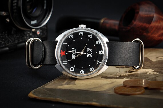 Rocket watch Vintage Quartz Rare 1980s retro mens wristwatch Collectible original working watch quartz engine big numerals Gift for him