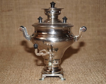 Miniature Decorative metal Samovar 5.1inc Vintage Style Souvenir Classic Small Teapot Figurine Unique Collectible Gift for Tea Lovers