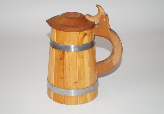 Houten mok Houten tankard Mok hout Houten beker - Etsy