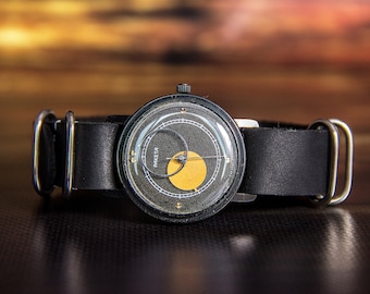 Vintage-Raketenuhr, mechanisch, selten, Retro-Herrenuhr aus den 1980er Jahren, Sammlerstück, original, funktionsfähig, Handaufzug, 19 Steine, Kaliber 2609, Copernicus Space, Geschenk für ihn