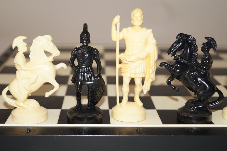 Chess with defects Plastic chess Soviet chess USSR chess Retro game Soviet chess set Plastic game Board game Collectible chess Vintage chess image 1