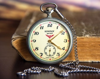 Reloj Molnija Reloj de bolsillo mecánico original Etsy