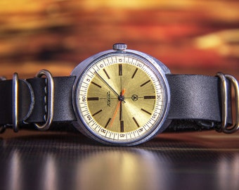 Rocket watch Vintage mechanical Rare 70s retro mens wristwatch Collectible original working watch 19J cal 2609HA dress NATO Gift for him
