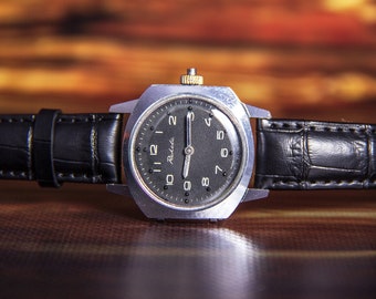 Rocket watch Vintage mechanical Rare 80s retro mens watch Collectible original working watch 17J cal 2601 braille blind Gift for him