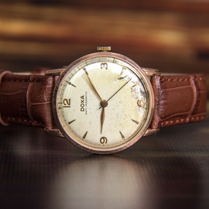 Doxa watch 14K Gold (585) Vintage Original Mechanical watch Swiss Made 1960s Rare Gold Collectible watch Gift for him Good working condition