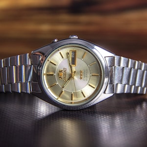 Orient watch Automatic watch Japan watch Mechanical watch Original watch Vintage watch Rare watch Mens wristwatch Retro wristwatch Old watch