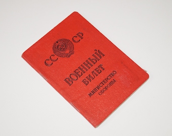 Tarjeta vintage soviética Documentos de la URSS URSS Documento antiguo Documentos raros Regalo para él Tarjeta militar Ejército soviético URSS Documento militar soviético
